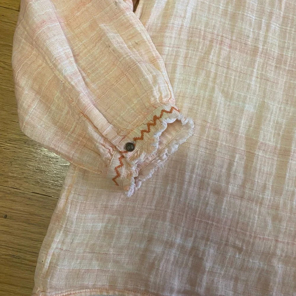Sundance Orange Gentle Breeze Coastal Granola Western Embroidered Top - Picture 6 of 7
